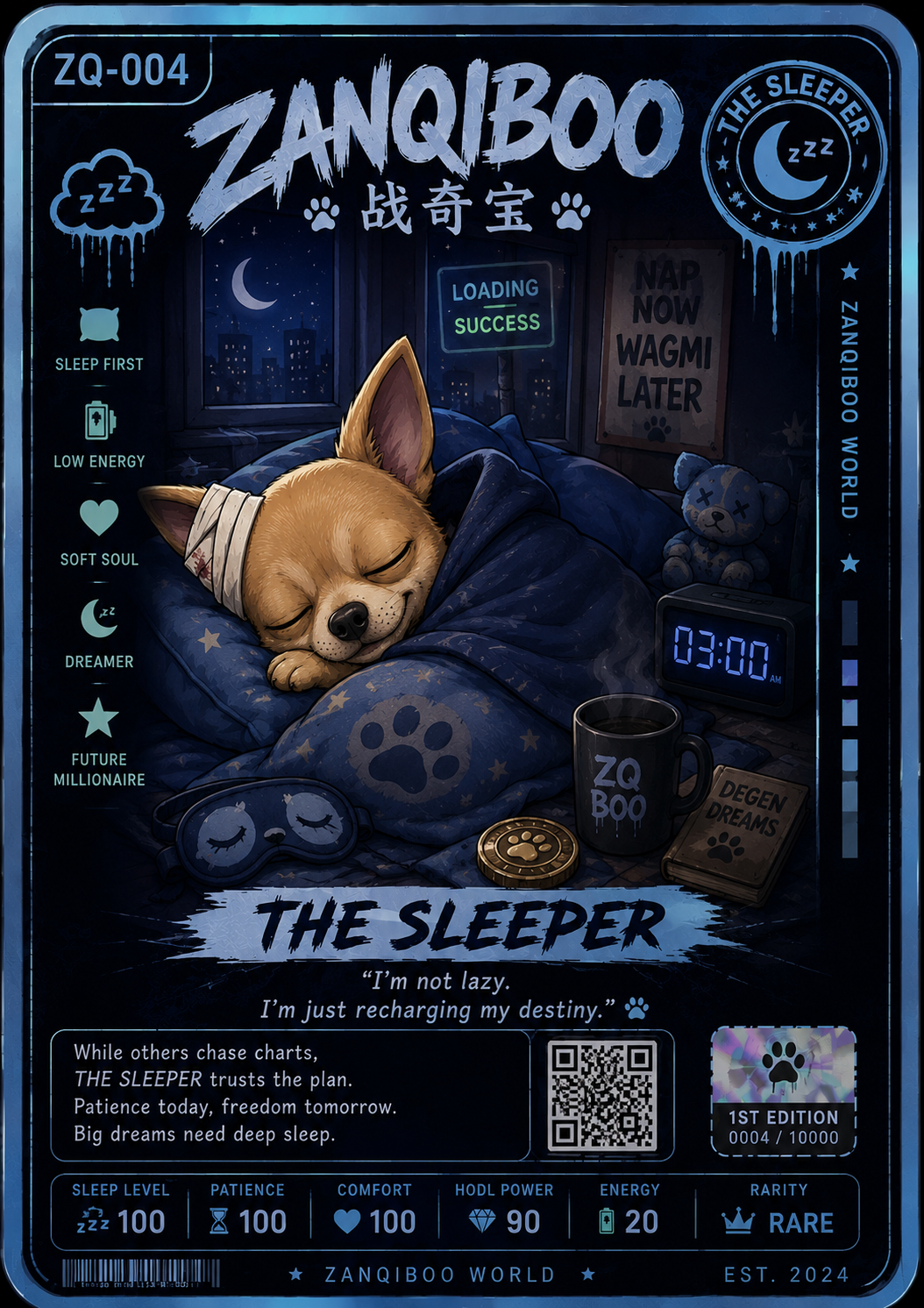 ZANQIBOO THE SLEEPER trading card ZQ-004