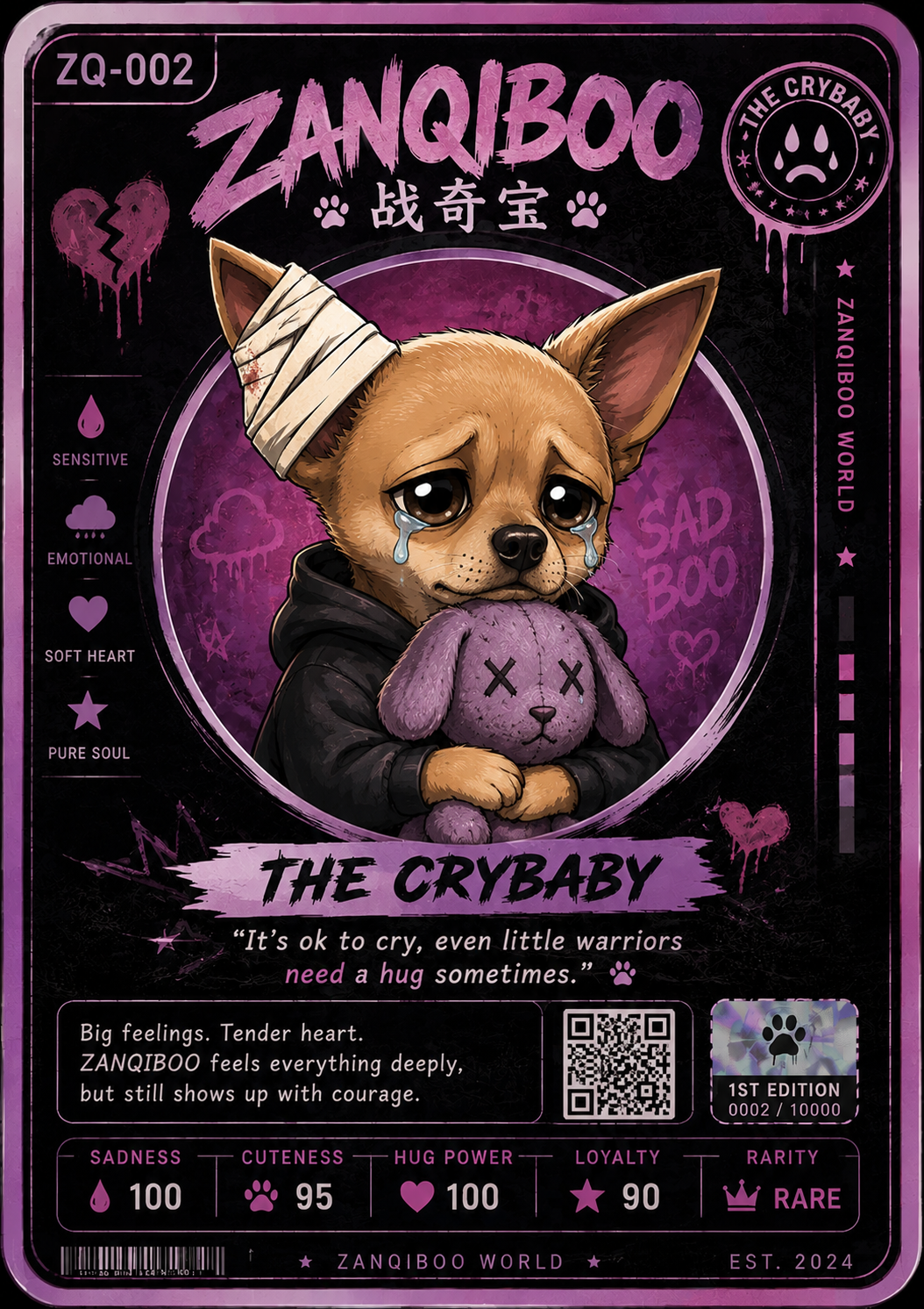 ZANQIBOO THE CRYBABY trading card ZQ-002