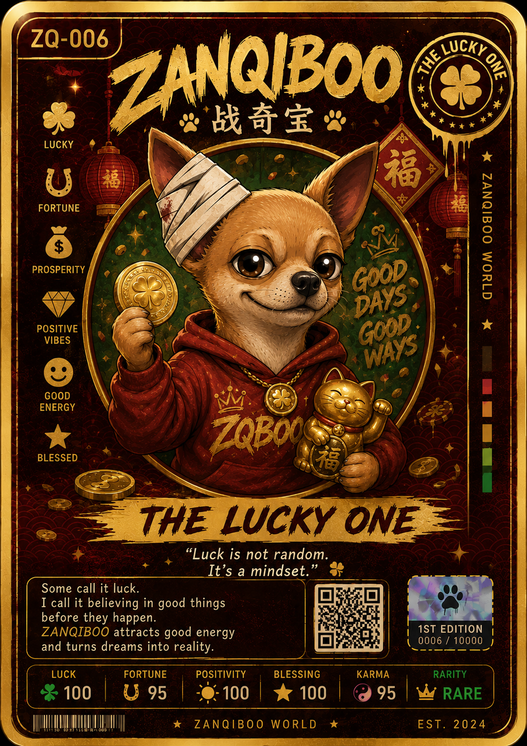 ZANQIBOO THE LUCKY ONE trading card ZQ-006