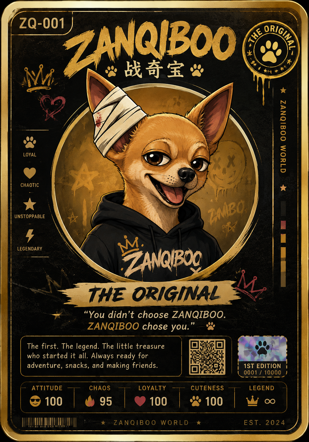 ZANQIBOO THE ORIGINAL trading card ZQ-001